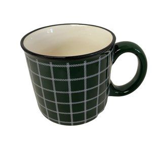 Hallmark Green Plaid Coffee Mug Tea Soup Cup 2021 Christmas 16oz. 4" x 4"